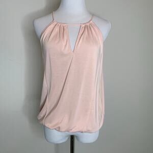 Peyton Jensen Peach Narrow Neck Top Sz Medium